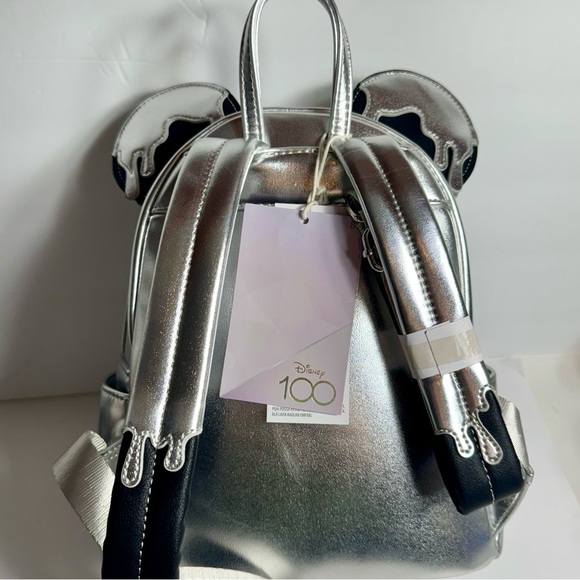 NWT. Disney Loungefly Backpack -  Disney100
gorgeous shiny silver tone main image 8